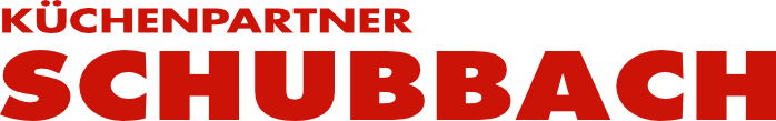Logo von Küchenpartner Schubbach in roter Schrift.